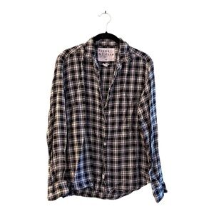 Frank & Eileen Eileen Plaid Relaxed Button Top Size M